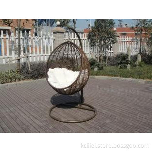 PE Rattan Swing Chair , Garden / Balcony Glider With White